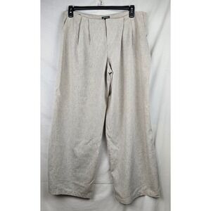 Wild Fable Tan Heathered Wide Leg Pleated Trousers Womens Size 12 High Rise